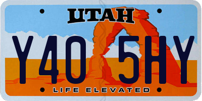UT license plate Y405HY
