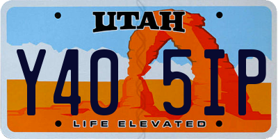 UT license plate Y405IP