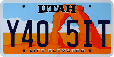 UT license plate Y405IT