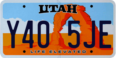 UT license plate Y405JE