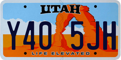 UT license plate Y405JH