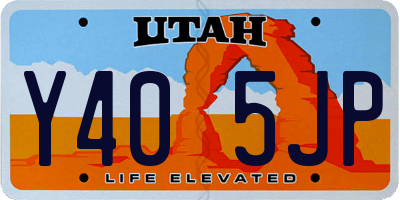 UT license plate Y405JP