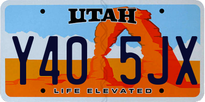 UT license plate Y405JX
