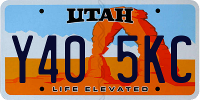 UT license plate Y405KC