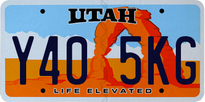 UT license plate Y405KG