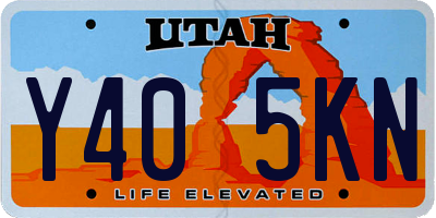 UT license plate Y405KN