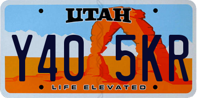 UT license plate Y405KR