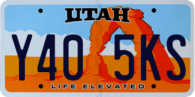 UT license plate Y405KS