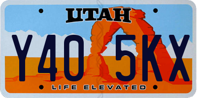 UT license plate Y405KX