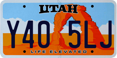 UT license plate Y405LJ
