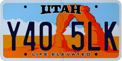 UT license plate Y405LK