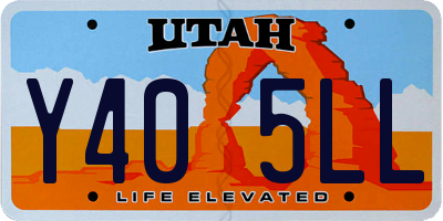 UT license plate Y405LL