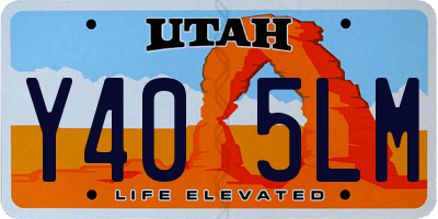 UT license plate Y405LM