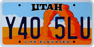 UT license plate Y405LU