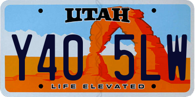 UT license plate Y405LW