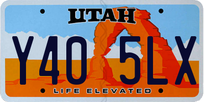 UT license plate Y405LX