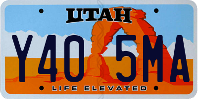 UT license plate Y405MA