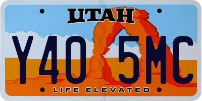 UT license plate Y405MC
