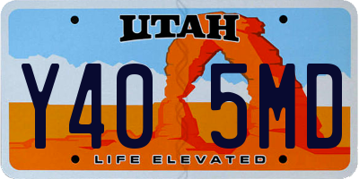 UT license plate Y405MD