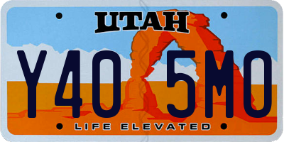 UT license plate Y405MO