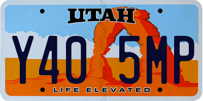 UT license plate Y405MP