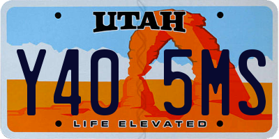 UT license plate Y405MS
