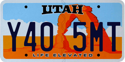 UT license plate Y405MT