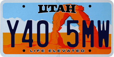 UT license plate Y405MW