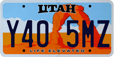 UT license plate Y405MZ