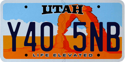 UT license plate Y405NB