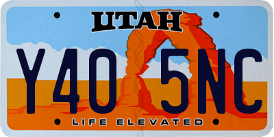 UT license plate Y405NC