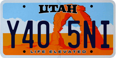 UT license plate Y405NI
