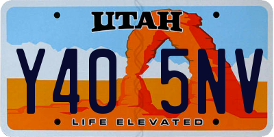 UT license plate Y405NV
