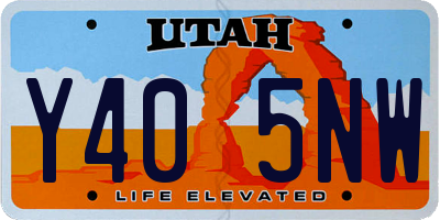 UT license plate Y405NW