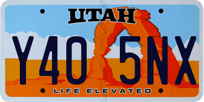 UT license plate Y405NX