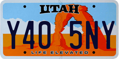 UT license plate Y405NY