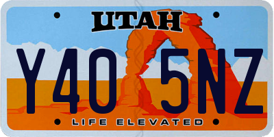 UT license plate Y405NZ