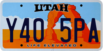 UT license plate Y405PA
