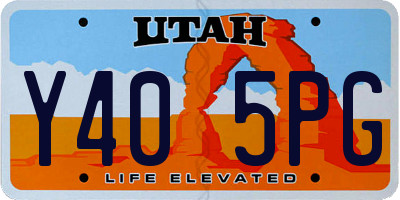UT license plate Y405PG