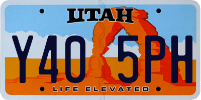UT license plate Y405PH