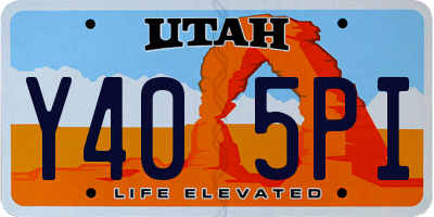 UT license plate Y405PI