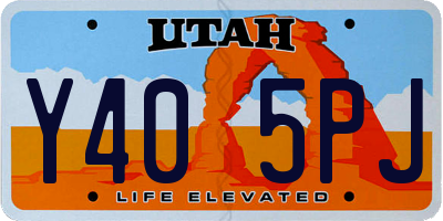 UT license plate Y405PJ