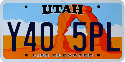 UT license plate Y405PL