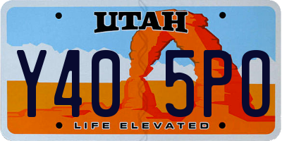 UT license plate Y405PO