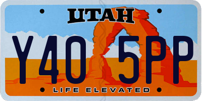 UT license plate Y405PP