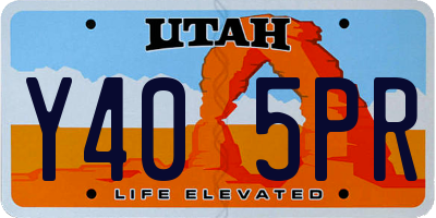UT license plate Y405PR