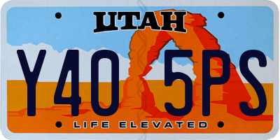 UT license plate Y405PS