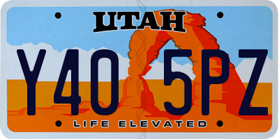 UT license plate Y405PZ
