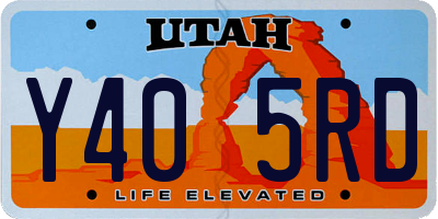 UT license plate Y405RD