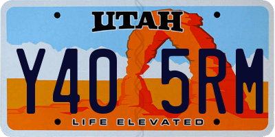 UT license plate Y405RM